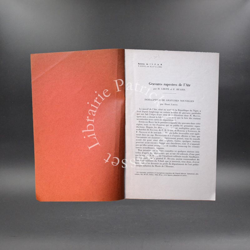Gravures rupestres de l'Aïr par H. Lhote & P. Huard
