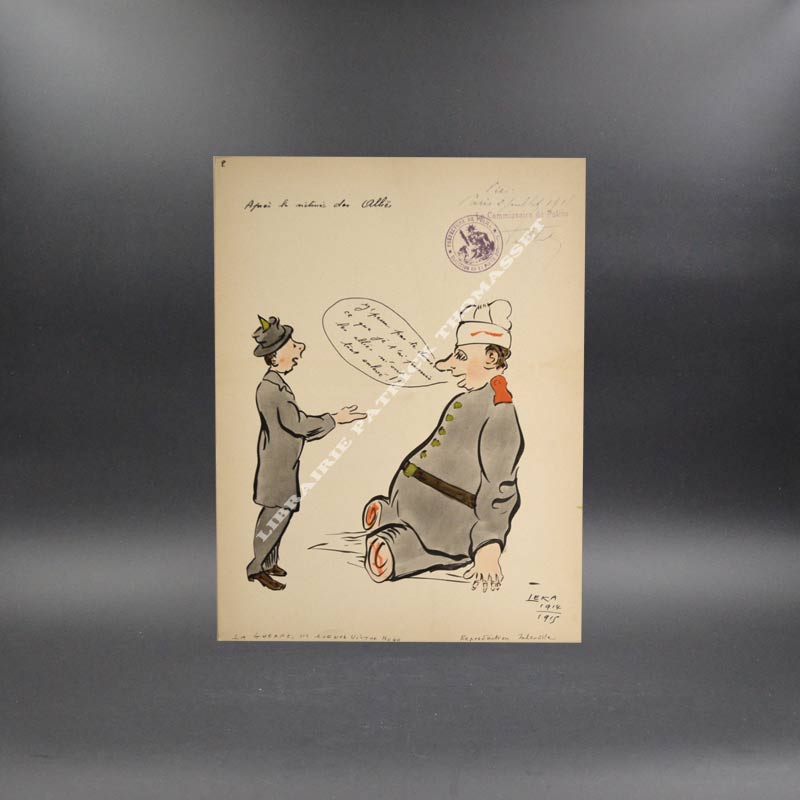 Harry de Leka aquarelle originale pour le journal La Guerre 1914-1915