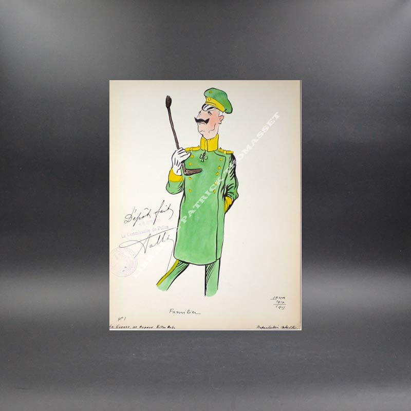 Harry de Leka aquarelle originale pour le journal La Guerre 1914-1915