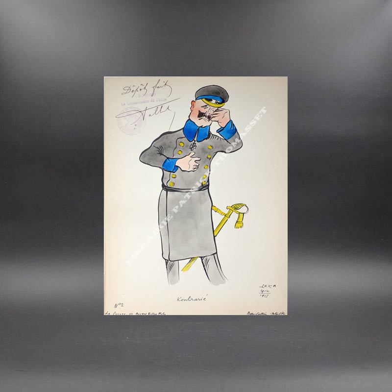 Harry de Leka aquarelle originale pour le journal La Guerre 1914-1915