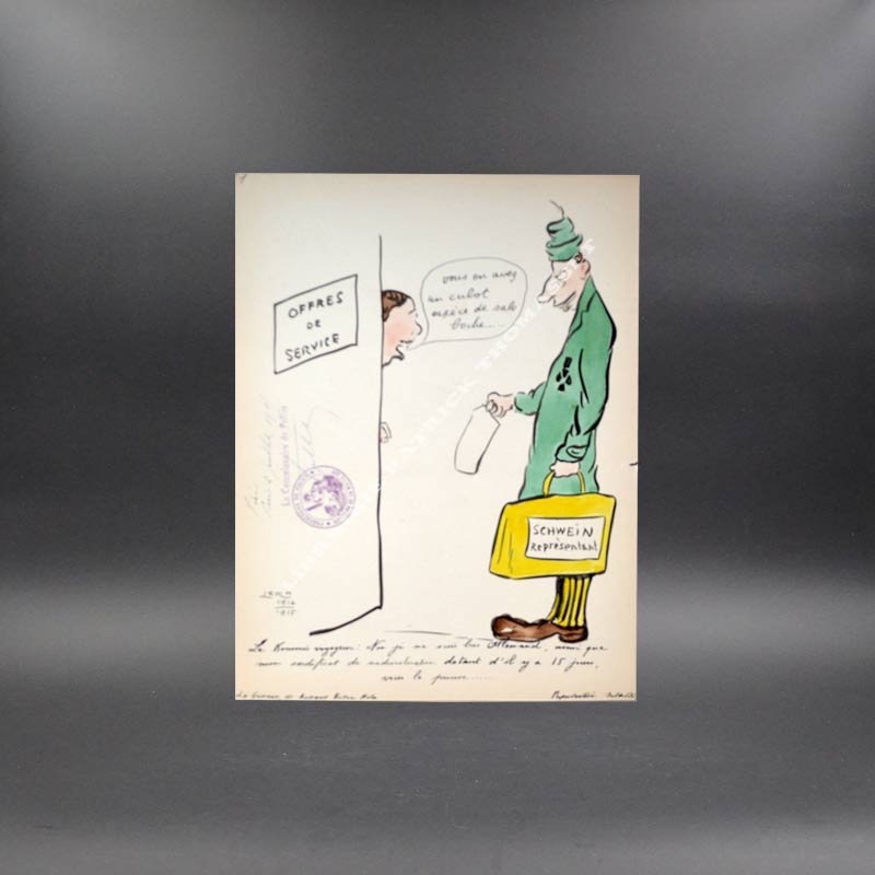 Harry de Leka aquarelle originale pour le journal La Guerre 1914-1915