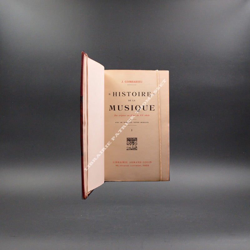 Histoire de la musique des origines au début du XXème par J. Combarieu 3 vol reliés