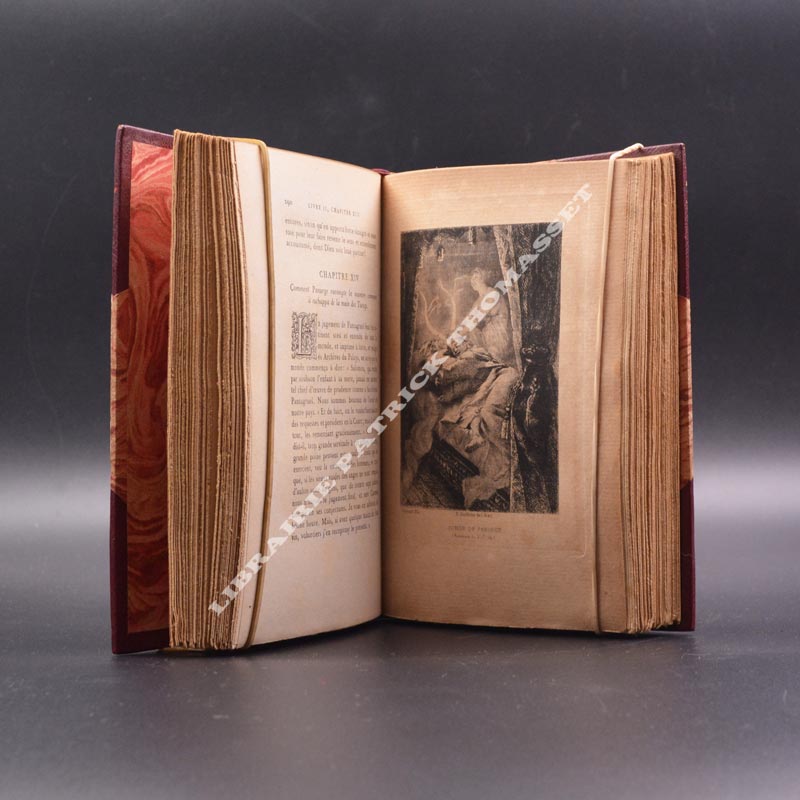 Les cinq livres de F. Rabelais notice du bibliophile Jacob reliures maroquin