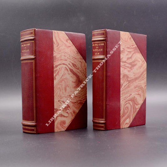 Les cinq livres de F. Rabelais notice du bibliophile Jacob reliures maroquin