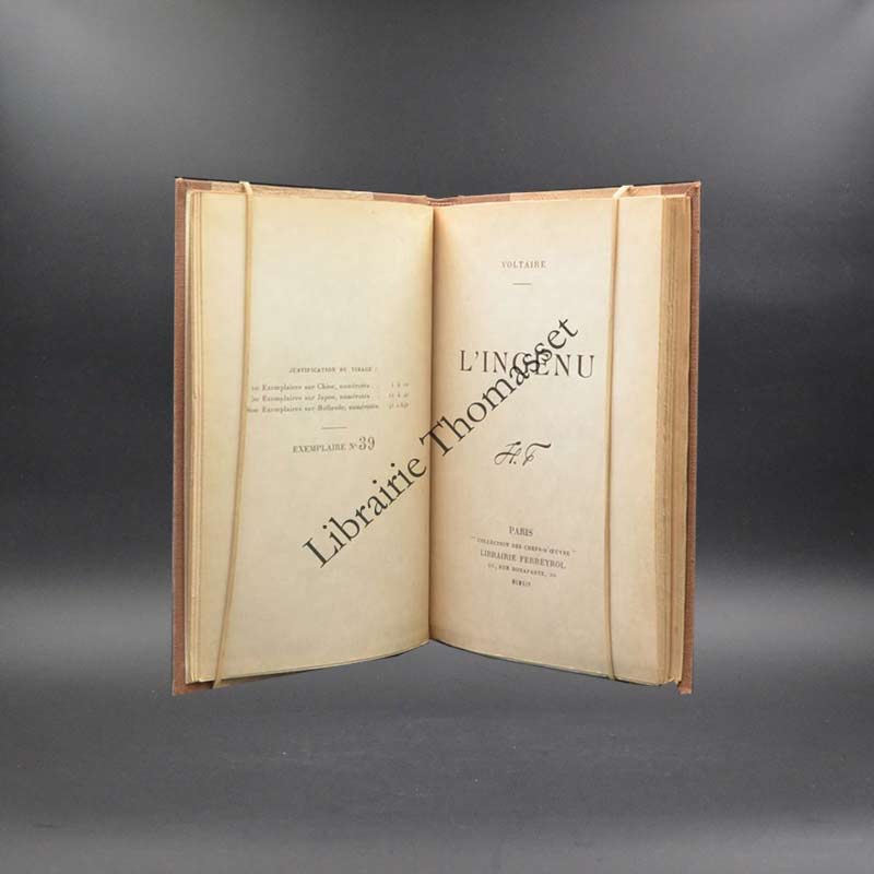 L'ingénu par Voltaire un des 40 exemplaires sur papier japon