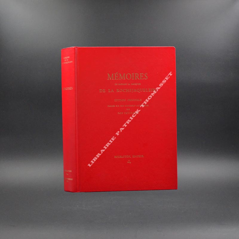 Mémoires de Madame La Marquise de La Rochejaquelein, édition originale publiée sur son manuscrit autographe par son petit-fils. Edition prestige à tirage limité de 450 exemplaires