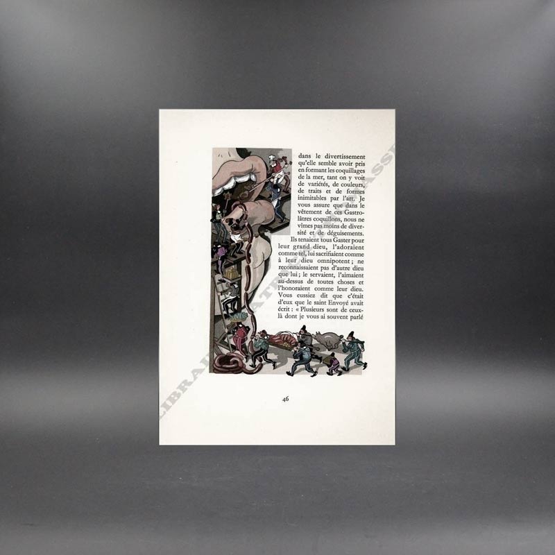 Oeuvres de Rabelais Rabelais illustrées par Jean Gradassi 1955 4/4 Tomes Ed. num