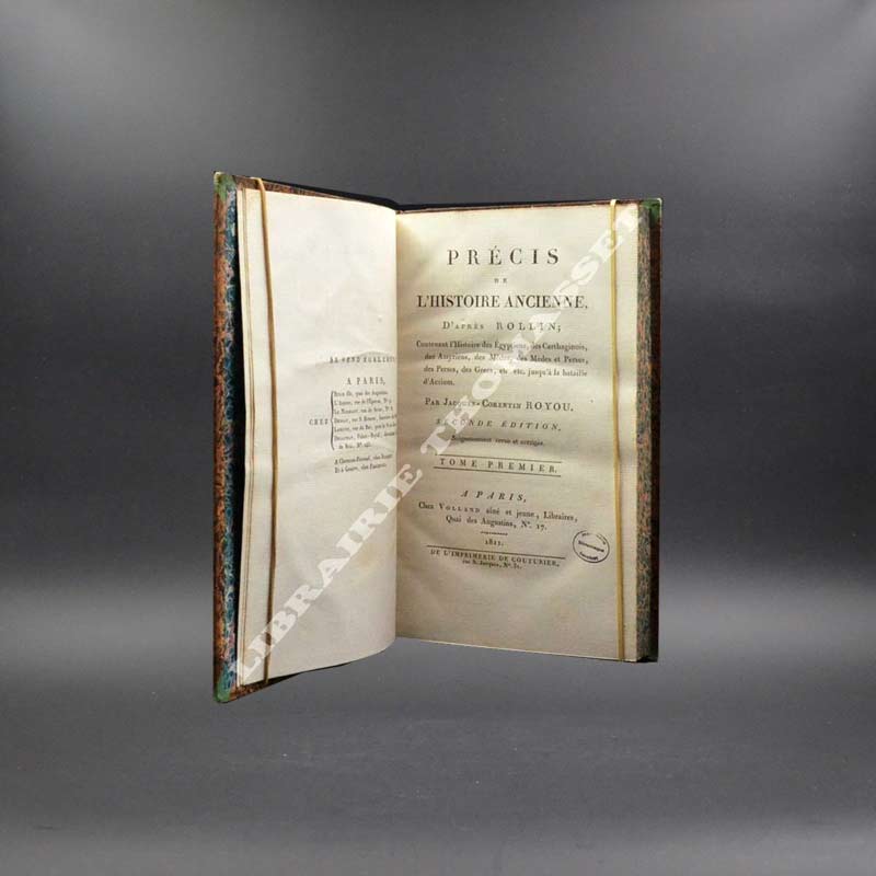 Précis de l'Histoire Ancienne par Jacques-Corentin Royou (reliures de Thouvenin)