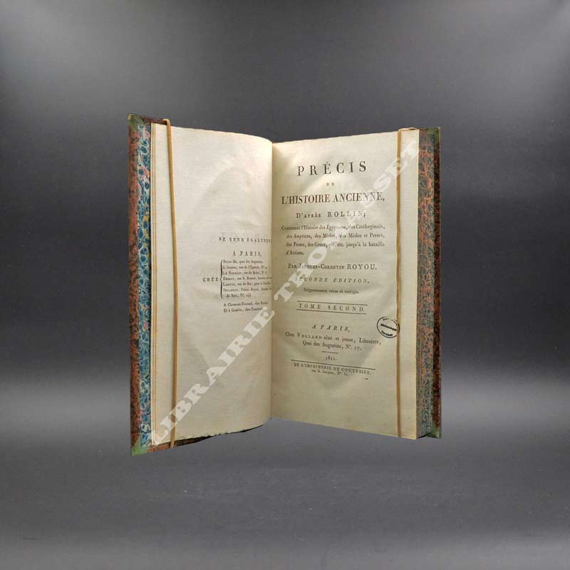 Précis de l'Histoire Ancienne par Jacques-Corentin Royou (reliures de Thouvenin)