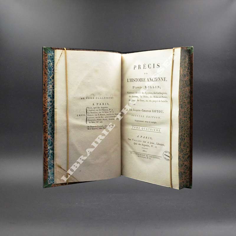 Précis de l'Histoire Ancienne par Jacques-Corentin Royou (reliures de Thouvenin)