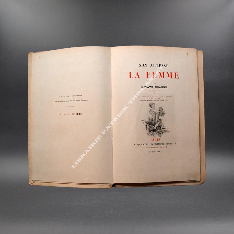 Son Altesse la femme Octave Uzanne exemplaire sur Japon n°22/100 illustrations Rops, Kratké...