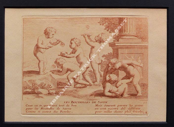 Les Jeux et plaisirs de l'enfance par Bouzonnet-Stella Claudine - 2 gravures anciennes bien encadrées