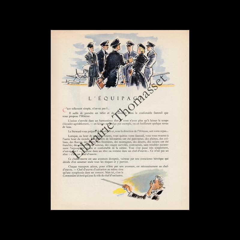 Air France l'équipage - plaquette des années 50 illustrée par Renluc