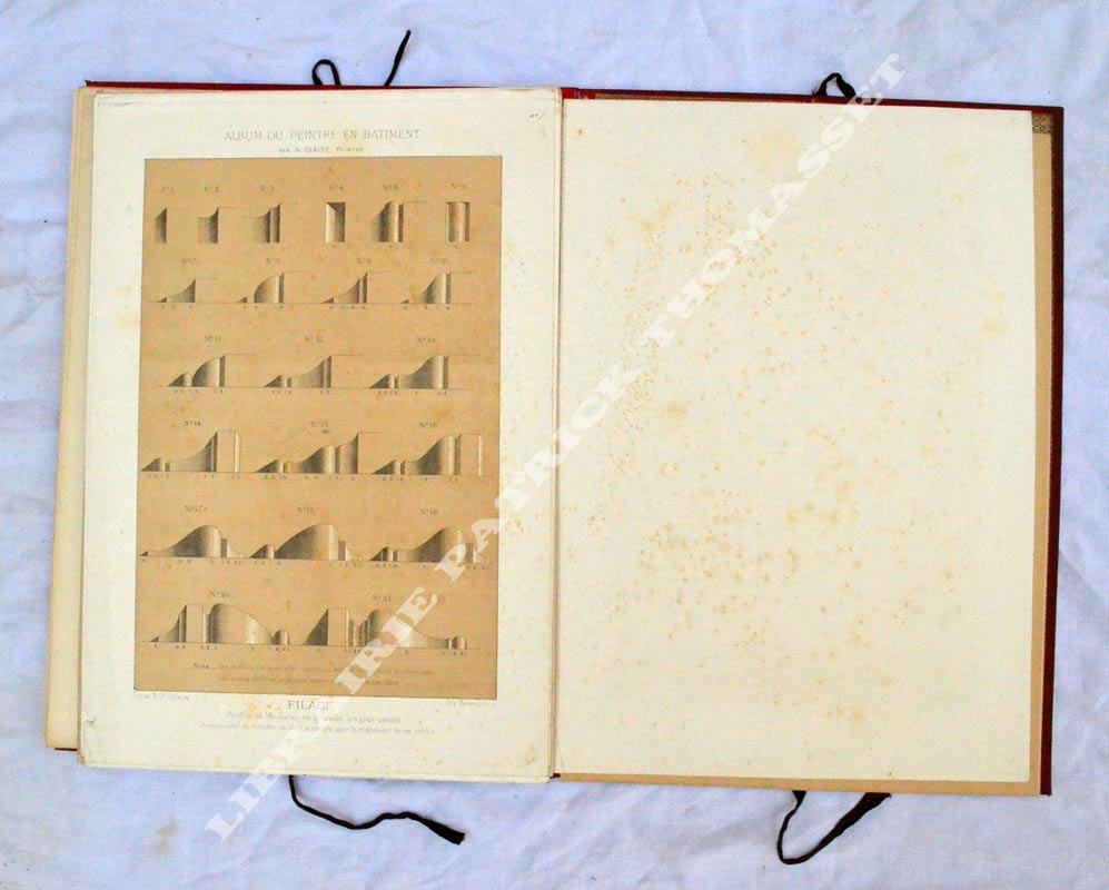 Album du peintre en batiment bois marbres lettres par N. Glaise 29 lithographies