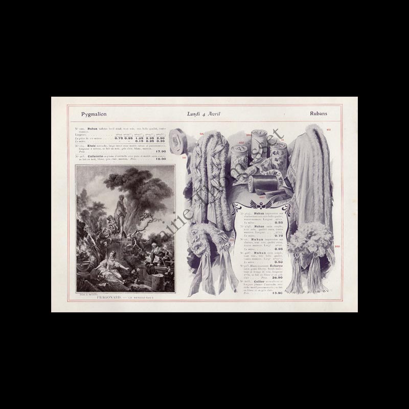 Carnet d'artiste les soieries au XVIIIème siècle exposition du 4 avril 1910