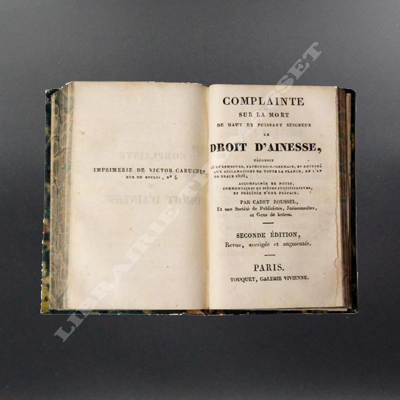 Complainte sur la mort de haut et puissant seigneur le Droit d'Aînesse Gérard de Nerval & Cadet Roussel