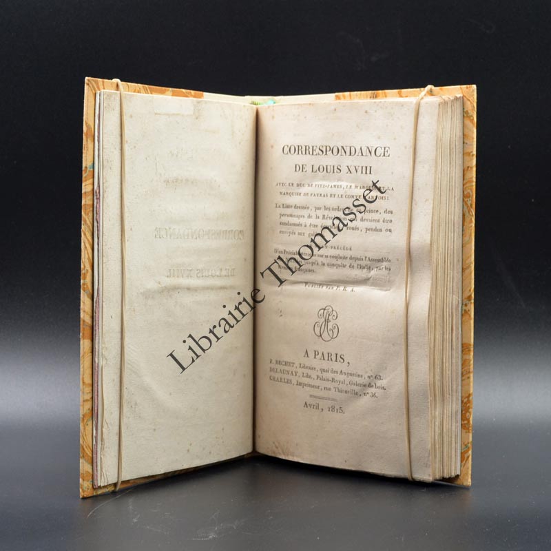 Correspondance de Louis XVIII avec le Duc de Fritz-James, ..... - P.R. Auguis 1815