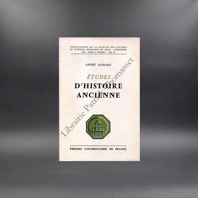 Etudes d'histoire ancienne par André Aymard
