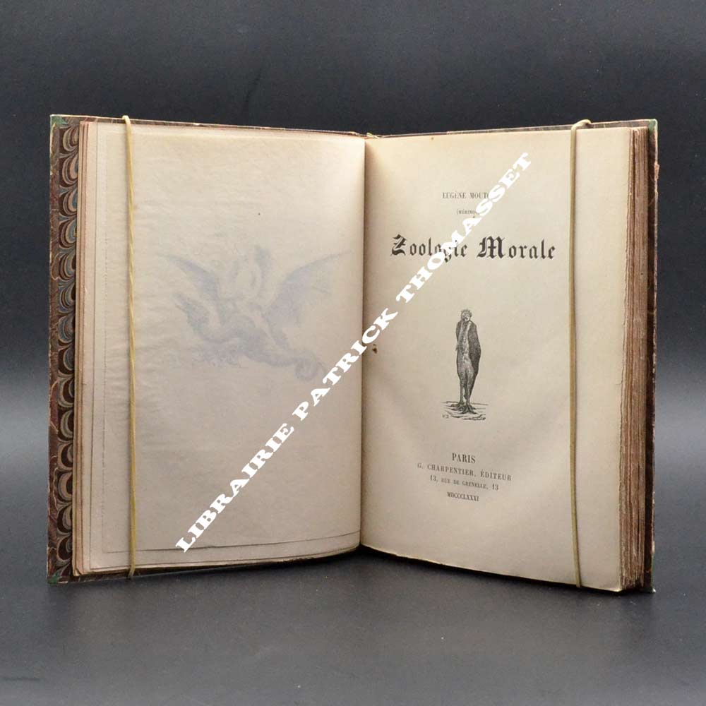 Zoologie Morale 1881 E.O. Eugène Mouton frontispice de H. Grenier