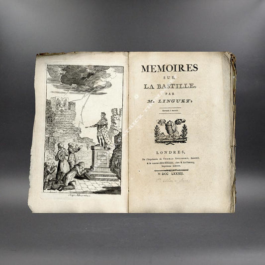 Mémoires sur la Bastille par M. Linguet Edition Originale 1783