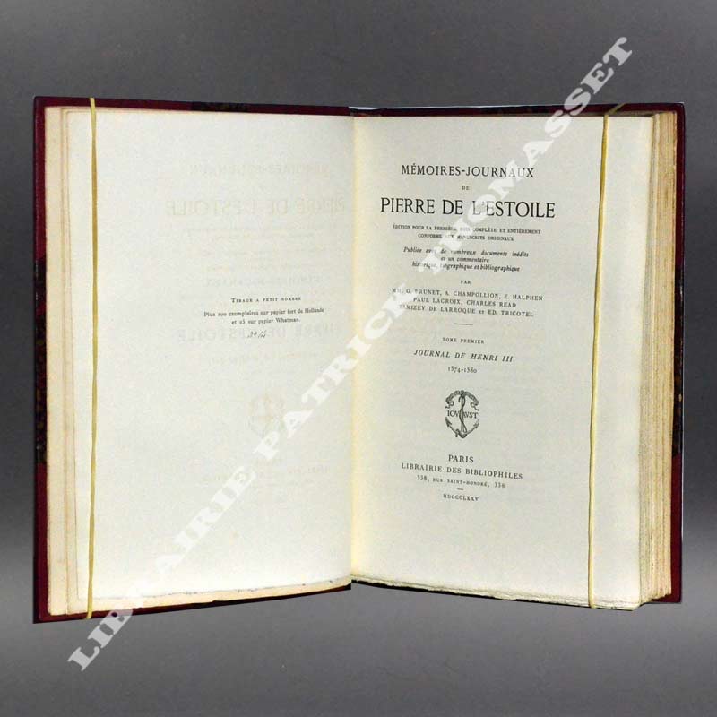 Mémoires journaux de Pierre de l'Estoile 1875-1883 reliures signées petit tirage