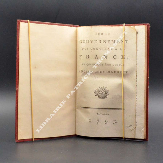 Rare ensemble de 5 pamphlets royalistes 1793, reliés anciennement.